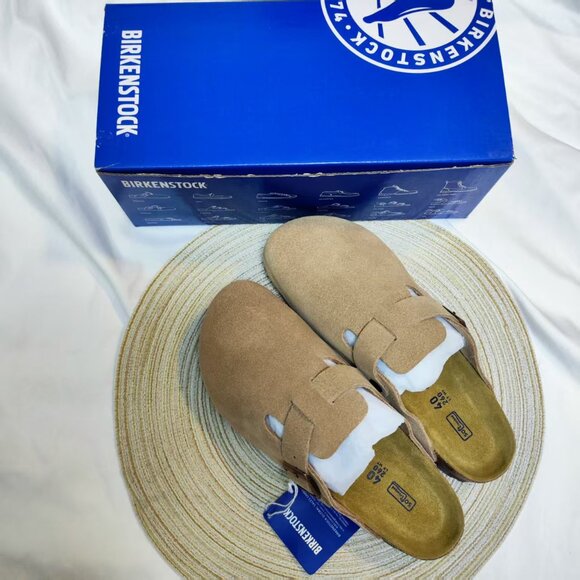Latte cream Birkenstock Boston Narrow SUEDE💍 NWOT | Fall Ready - Picture 4 of 6